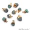 Rough Gemstone Pendant, Birthstone Raw Pendant, Gold Electroplated Connector Charms, 11X6mm (Approx), 1 pc, GemMartUSA (50469)